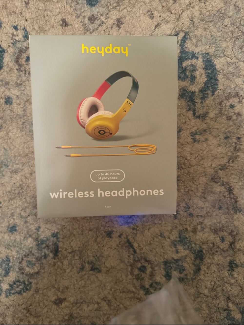 heyday Yellow and Red Over-Ear Wireless Headphones